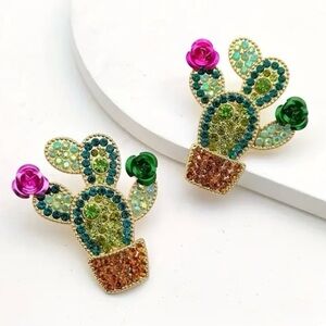 ✨Betsey Johnson Castelo Flowering Cactus Earrings